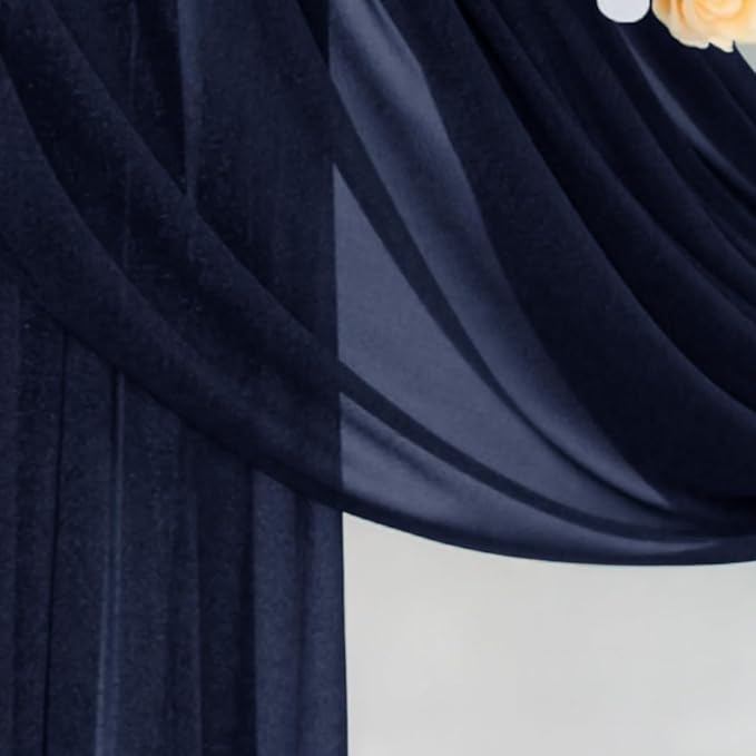 Outdoor Curtains - Navy Blue Sheer Gauze Drapes, 4 Panels, 29 x 20 Ft