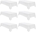 VidaFete Tablecloth 60 * 120inch 6pack Rectangle Table Cloth Polyester, Stain Wrinkle Resistant Dining Table Cover for Kitchen Dinning Party Wedding Rectangular Tabletop Buffet Decoration(White)