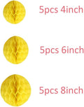 Honeycomb Balls Decorations 4'' 6'' 8'' Party Honeycomb Ball, 15pcs