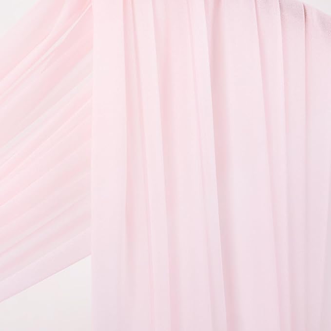 Outdoor Curtains Blush Pink Sheer Chiffon Arch Drapes 4 Panels 29 x 20 Ft