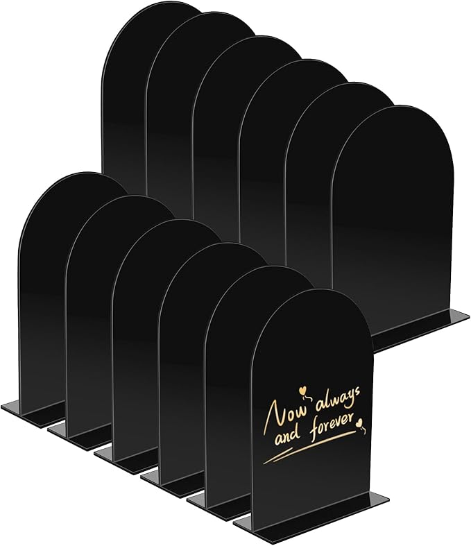 Tabletop Signs, 12 Pack Arched Acrylic 5 x 7 Inch Blank Reusable Plates