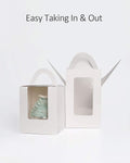 Cupcake Carriers 60 Pack White Window Boxes with Holder Inserts