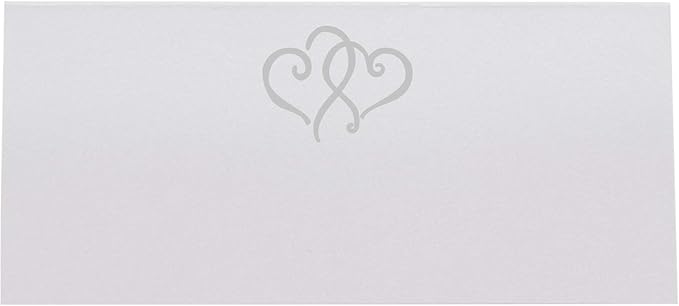 Linked Hearts Printable Place Cards, Silver (Choose Color), Set of 150 (25 Sheets), Laser & Inkjet Printers - Wedding, Party, Dinner, and Special Events - Made in the USA