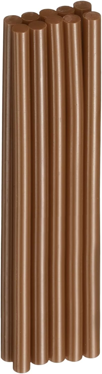 HARFINGTON 10pcs Hot Glue Sticks 0.28" Dia x 5.91" Long EVA Mini Hot Melt Adhesive Glue Stick for Hot Melt Gun Wood Plastic Glass Flowers Fabrics Foam, Brown