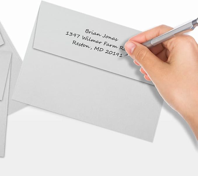 LUXPaper A7 Invitation Envelopes | Peel & Press | 5 1/4" x 7 1/4" | Gray | 80lb. Text | 100% Cotton | 500 Qty