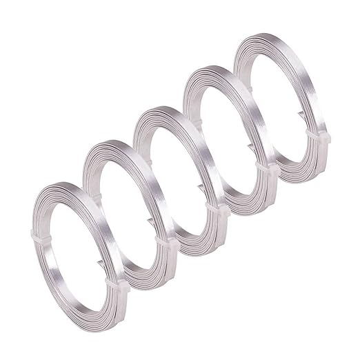 Fashewelry 3mm Aluminum Flat Wire Silver 82Ft Bendable Nose for Face Masks Soft Craft for Winding Beads Jewelry Making