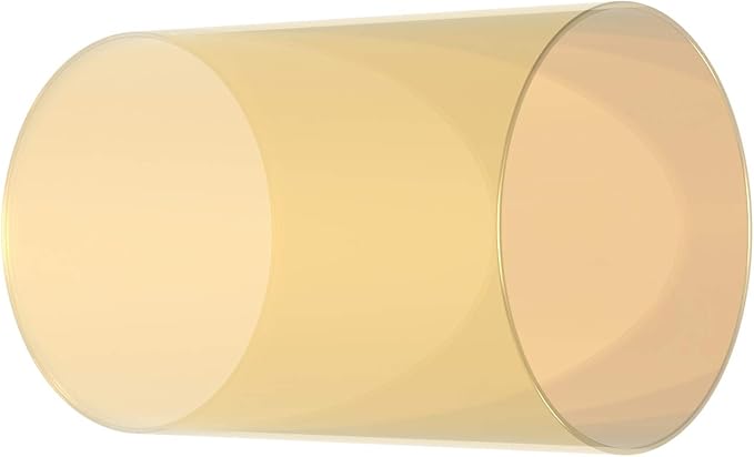 Electroplated Glass Hurricane Mirror Effect Cylinder Candle Holder Bottomless Glass Sleeve Lamp Shade Replacement (Gold,3X4)