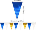 White Gold Triangle Pennant Banner Flag Metallic, 130FT – Navy-Blue