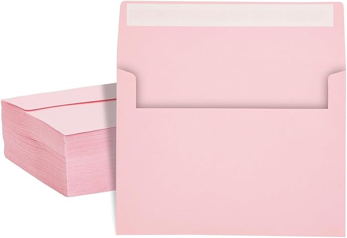A7 Invitation Envelopes - Peel & Press - 24lb Heavy Duty Envelopes for Wedding Baby Shower Birthday Invitations - 5 1/4" x 7 1/4" (Pastel Pink, 500)