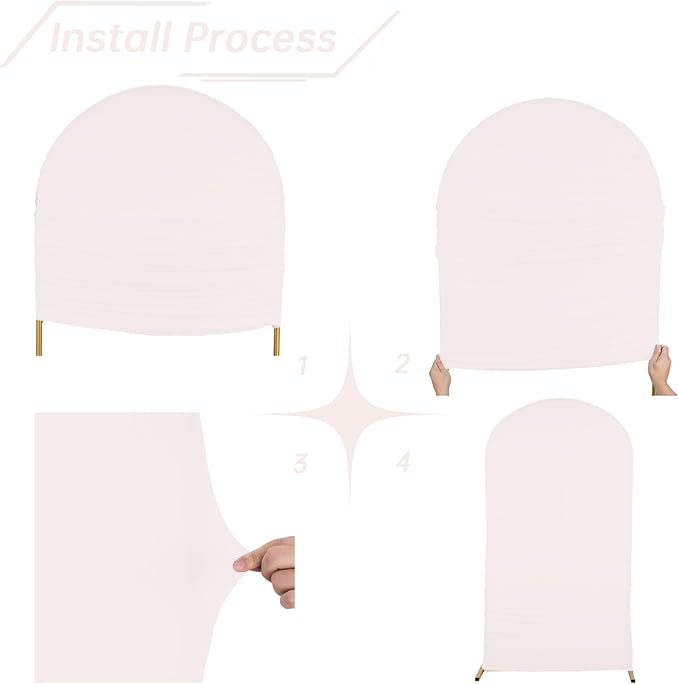 bricia Wedding Arch Backdrop Stand Cover, 5FT Double Sided Stretchy Arch Cover Fitted Wedding Birthday Party Banquet Decoration (Blush Pink 60''Lx25.2''W)