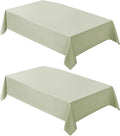 VidaFete Tablecloth 2 Pack 60 * 102inch Rectangle Table Cloth Polyester, Stain Wrinkle Resistant Polyester Dining Table Cover for Kitchen Dinning Party Wedding Tabletop Buffet Decoration(Sagegreen)