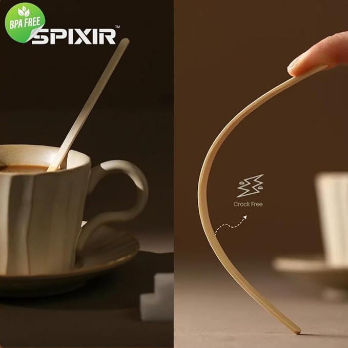 Disposable Drink Stirrers, Birch Wood Coffee Sticks, Round Ends, 5.5 Inch