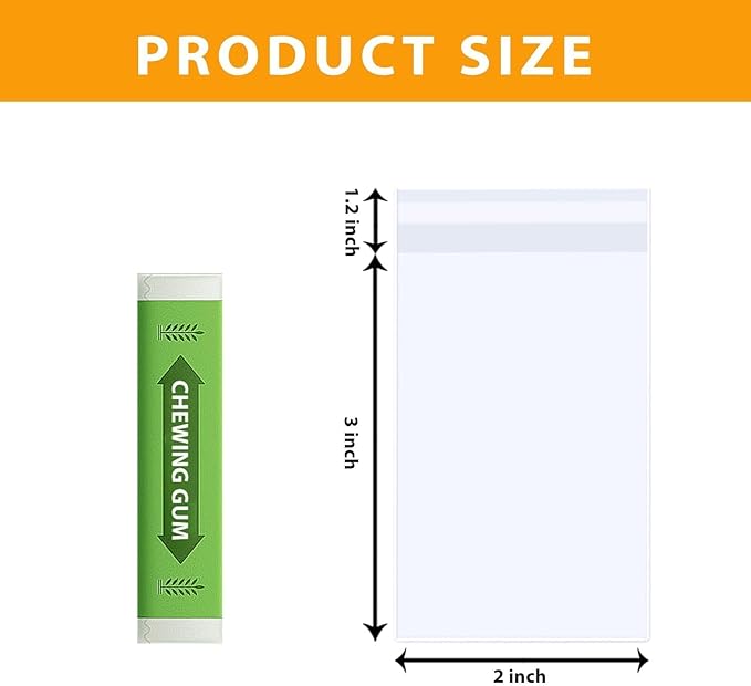 PigPotParty 2"x3" Cellophane Cookie Bags Self Sealing, 200 Pcs Clear Plastic Treat Individual Cookie Bags with seal, Perfect for Goodies, Party Favors, Snacks, Gift Wrapping