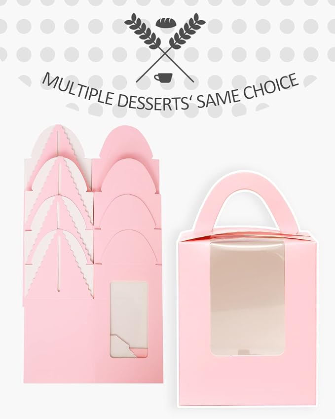 Cupcake Carriers in Pink, 100 Boxes with 100 Holder Inserts