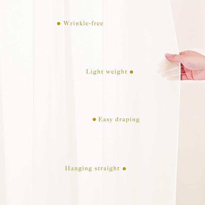 Wedding Arch Drape Fabric, Ivory Sheer Chiffon, 8 Panels 20 Ft x 28 In