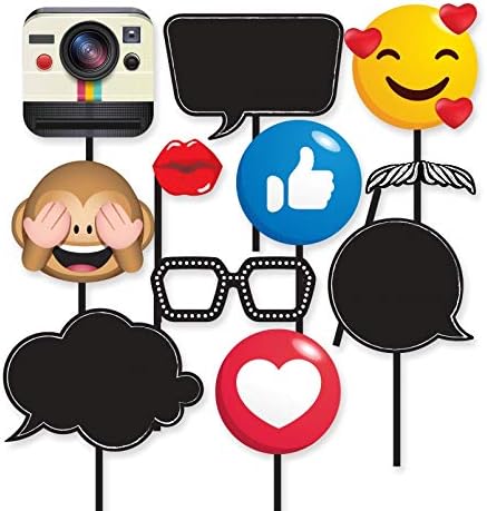 Photobooth Props Selfie Frame Kit with Speech Bubbles, White Dry-Erase Pen