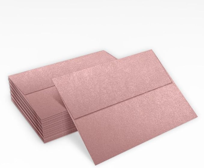 LUXPaper A7 Invitation Envelopes | Peel & Press | 5 1/4" x 7 1/4" | Misty Rose Metallic - Sirio Pearl | 84lb. Text | 1,000 Qty