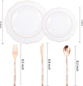 Plastic Plates, 150PCS – Rose Gold, Clear Rose Gold Disposable Plates