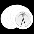 50 Pieces White Paper Place Mats White Round Disposable Table Mats Decorative Placemats for Wedding Bridal Shower Black Birthday Party Dining Decor