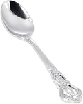 30PCS Silver Plastic Spoons - Silver Spoons Disposable - 8.1 Inch Heavy Duty Plastic Silverware - Heavyweight Elegant Disposable Utensils for Catering, Parties, Dinners, Weddings