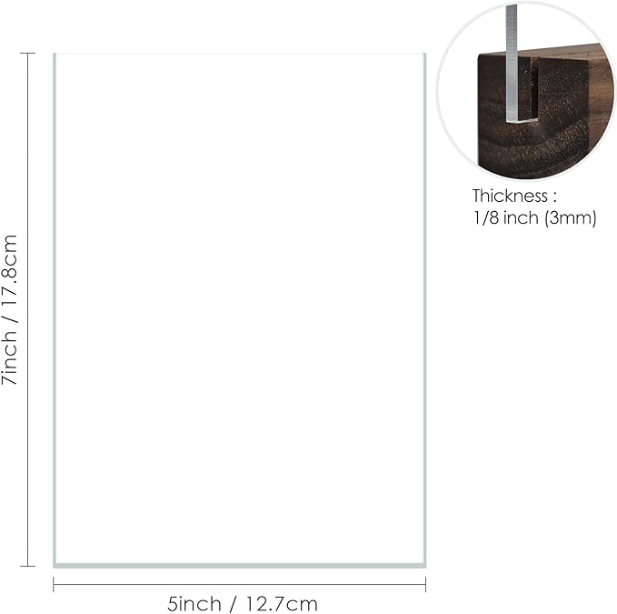 10 Pack Clear Blank Acrylic Sign for Table Numbers, 5x7 Inch Clear Acrylic Sheet Sign Blank 1/8 inch Thick, Use for DIY Table Signs for Wedding Party Events, Wood Stand NOT Included