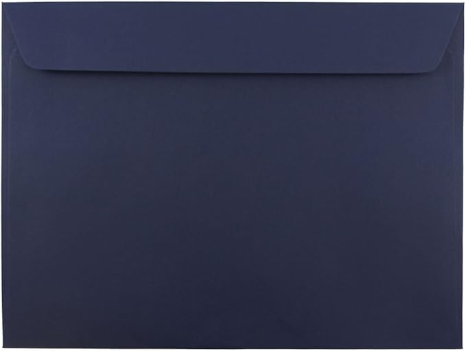 JAM PAPER 9 x 12 Booklet Premium Envelopes - Navy Blue - 25/Pack