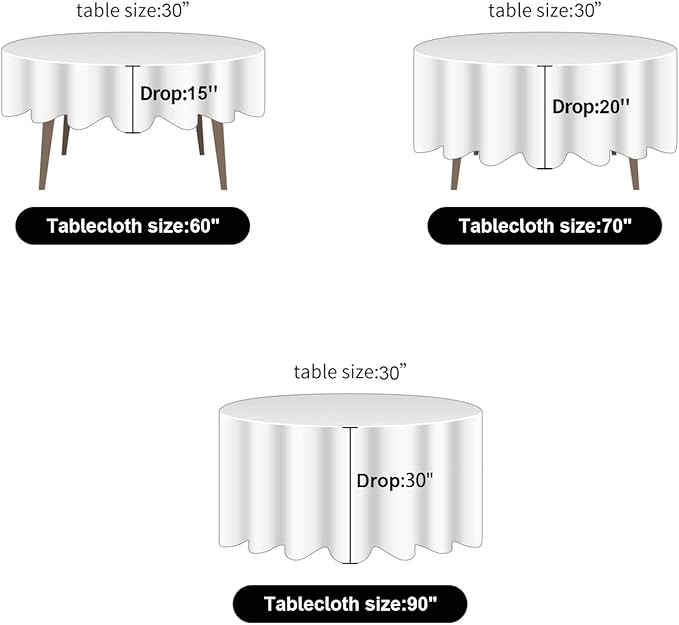 Ascoza 2pack 60 Inch White Rectangular Tablecloth in Polyester Fabric for Wedding/Banquet/Restaurant/Parties