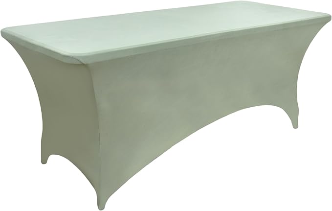 121 2-Pack 6ft Spandex Table Covers for Rectangle Standard Folding Tables - Wrinkle Resistant Stretch Tablecloths - Ultimate Fitted Table Protector for Parties, Banquet, and Wedding