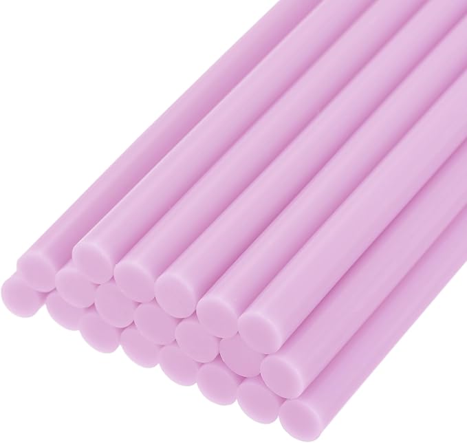 uxcell 20pcs Hot Glue Sticks for Glue Gun 7mm/0.27-inch x 8-inch Mini Hot Melt Adhesive Glue Stick Light Pink