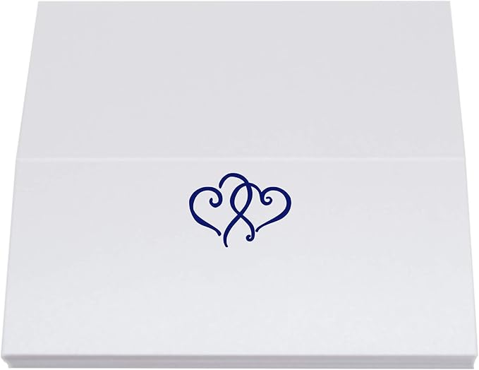 Linked Hearts Place Cards, Navy (Choose Color), Set of 150, Pre-cut and Scored - Wedding, Party, Dinner, and Special Events - Made in the USA