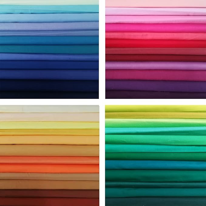 25 PCS 8" x 8" Precut Multi-Colors Cotton Fabric Squares Fabric Bundles for Sewing & Quilting Beginners