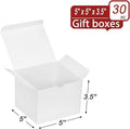 Gift Boxes 5x5x3.5 Inches, 30 PCS – White