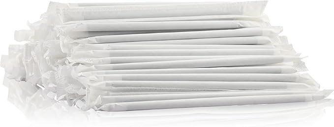 Paper Straws, Solid Black Cocktail Straws, 5.75 Inch Wrapped, 400 Count