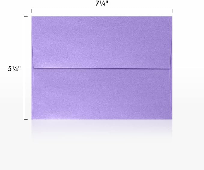LUXPaper A7 Invitation Envelopes | Peel & Press | 5 1/4" x 7 1/4" | Amethyst Metallic | 80lb. Text | 250 Qty