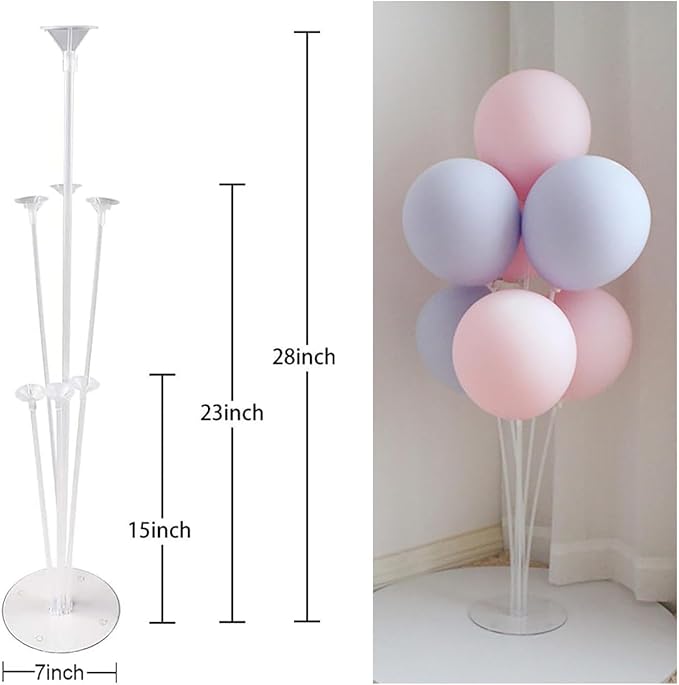 Centerpieces: Clear Plastic Balloon Stands, 10 Sets, 15 to 28 Inch