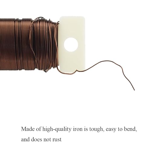 HAHIYO 22Gauge Coffee Color Metal Floral Wire - 1 Roll, 38 Yards (115 Feet) - Flexible Paddle Wire for Craft, Christmas Wreath, Flower Arrangement, Bouquet Wrapping, Wedding, DIY