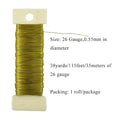 26Gauge Golden Metal Floral Wire, 1 Roll