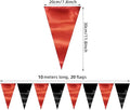 Black Triangle Pennant Banner Flag Metallic Fabric Bunting, 65FT – Red