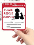 In Case of Fire or Emergency Please Rescue, Pet Alert Safety Stickers