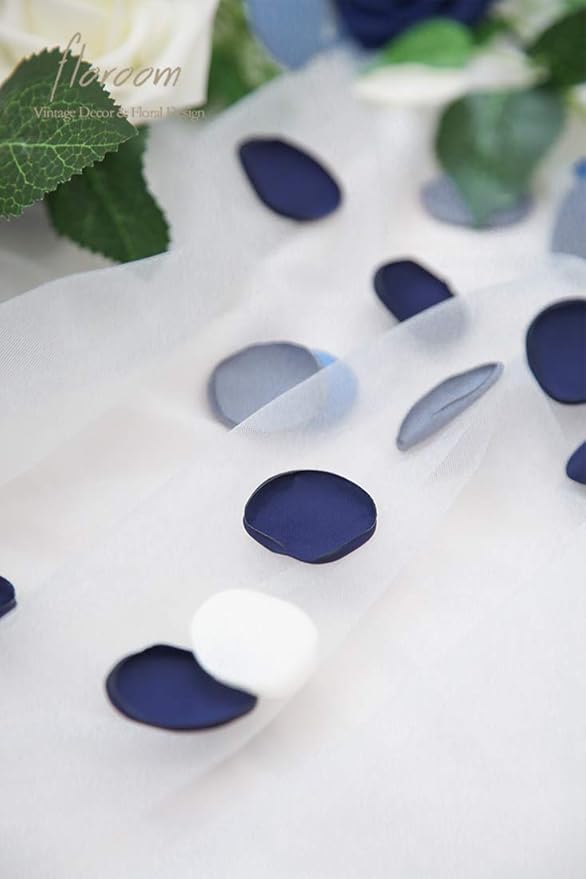 Confetti Rose Petals, 500 Count Dusty Blue Satin Faux Petals