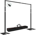 FUDESY Pipe and Drape Backdrop Stand Kit, 10x10ft Heavy Duty Backdrop Stand Adjustable Background Frame with Metal Base for Photography Wedding Parties Events Decoration, Black