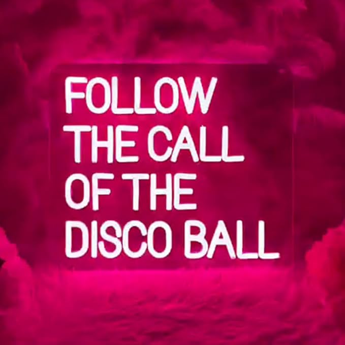 Neon Sign,Retro Disco Ball Sign,Disco Party Bar Pub Wall Decor,Home Wall Decor,Back To The 80 90's,Gifts USB Size:16x13inches