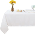 Fitable Rectangle Tablecloth Stain and Wrinkle Resistant Washable Polyester Table Cloth for Buffet Parties and Camping (54x120 inch, White)