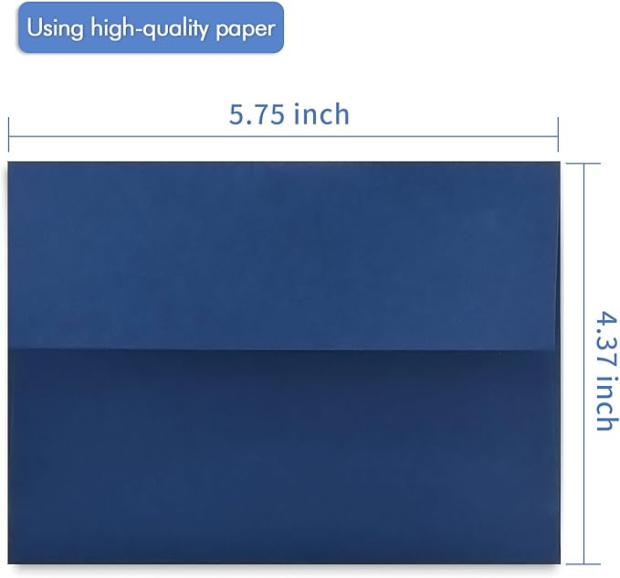 Greeting Card Envelopes, 100 Count Blue Self-Seal 4.375 x 5.75 Inch