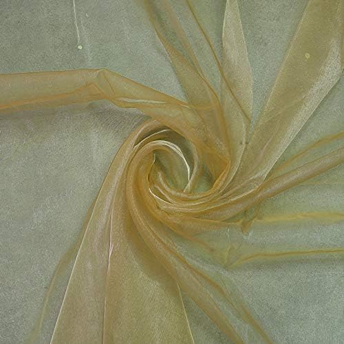 Organza Fabric in Champagne Gold, Shiny 45-Inch Width by 10 Yards