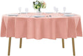60 inch Round Tablecloth Washable Polyester Table Cloth Decorative Table Cover for Wedding Party Dining Banquet（60 inch,Dusty Pink）
