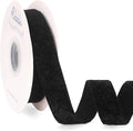 Ribbli Black Velvet Ribbon 1 Inches Luxury Crinkled Black Christmas Ribbon for Gift Wrapping Crafts Home Decor-Continuous 10 Yard