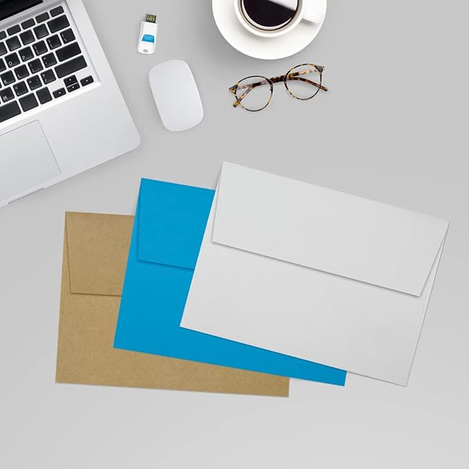 LUXPaper A7 Invitation Envelopes | Peel & Press | 5 1/4" x 7 1/4" | Gray | 80lb. Text | 100% Cotton | 250 Qty