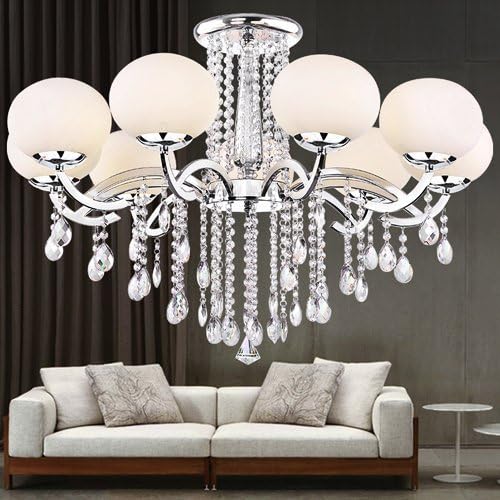 Fushing 20Pcs Chandelier Crystals, Clear Teardrop Crystal Chandelier Pendants Parts Beads, Hanging Crystals for Chandeliers (63mm, Clear)
