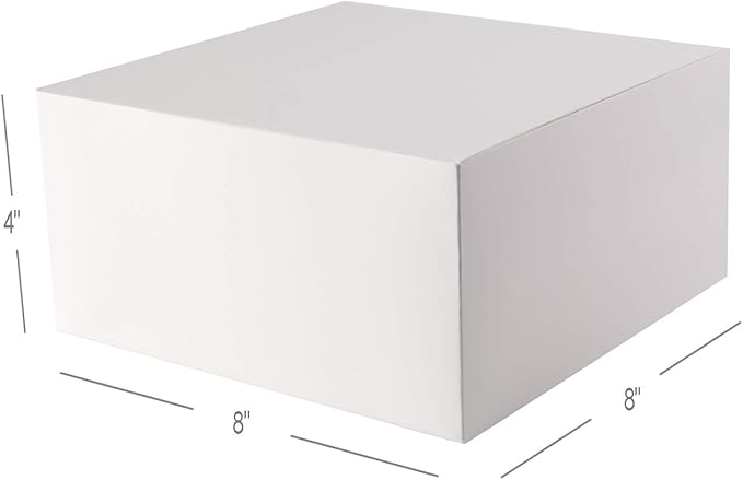 GEFTOL Gift Box 10 Pack 8 x 8 x 4 inches Fold Box Paper Gift Box Bridesmaids Proposal Box for Bridal Birthday Party Christmas (White)